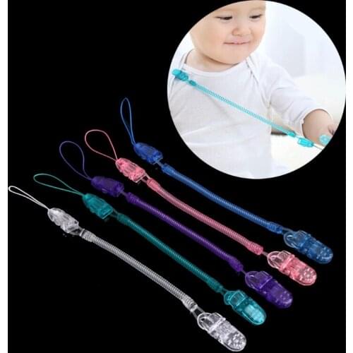 Baby Infant Toddler Dummy Pacifier Spring Soother Nipple Clip Chain Holder Strap