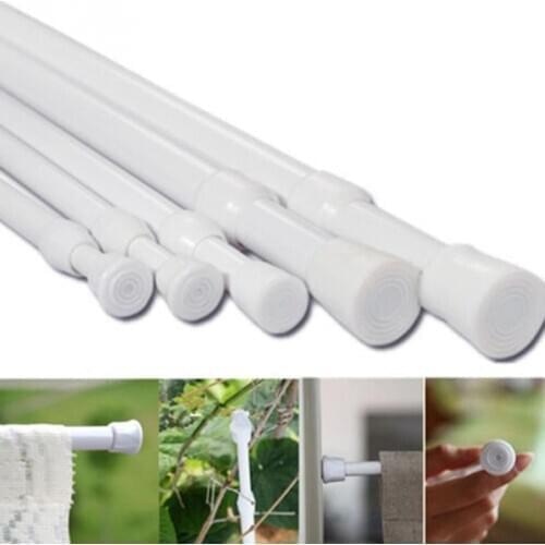 Adjustable 60-110cm Round Shower/Wardrobe Curtain Hanging Rods Voile Extendable Sticks Household Telescopic Pole Loaded Hanger