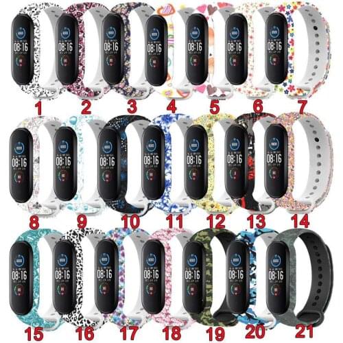 Colorful Strap For Xiaomi Mi Band 6 5 4 3 Replaceable Bracelet Silicone Printing wristband for Xiaomi mi band 5 band 6 strap