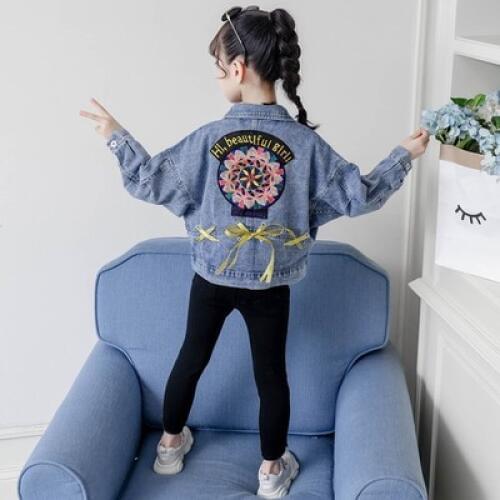RIQIWIKI Denim Jackets For Girls