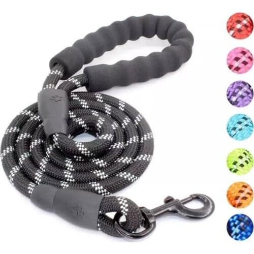 Reflective Large Dog Leash Comfortable Dog Collar Leashes Handle Dog Chain Running Walk Train Harness Nylon Pet Accessories