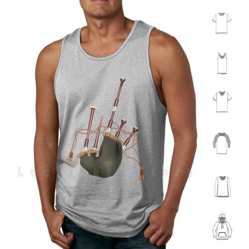 The Bagpipe Tank Tops Vest 100% Cotton Bagpipes Bagpipe Musical Instrument Aerophone Reed Reeds Pipe