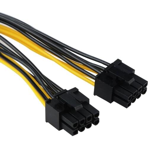 Power Extension Cable PCI-E PCIE 8Pin Female Adapter To Dual Port 8P 6+2 Position Male Connector GPU Graphics Video Card Adapter