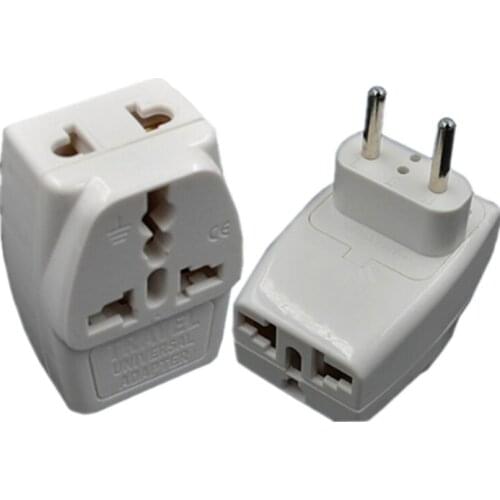 Universal to Europlug EU Travel Adapter 3 Way Multi Outlet Black Color TYPE E F G