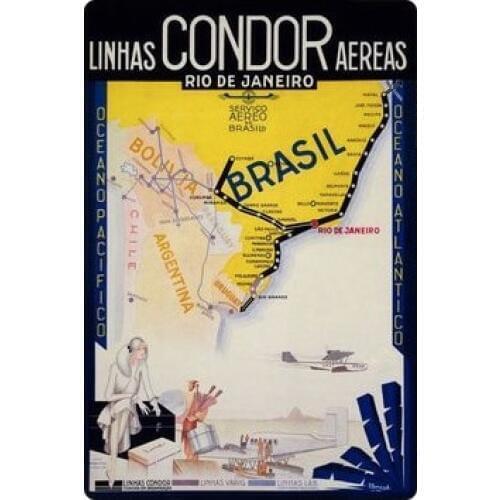 South American Airline Chile Travel Tour Retro Vintage Poster Canvas Painting DIY Wall Paper Posters Home Decor Gift