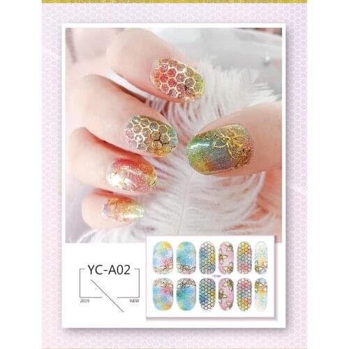 1pc Floral Slider Water Stickers Decal Nail Art Transfer Semi-Transparent Gilt DIY Nail Art Tips Fashion Accessories 1pc