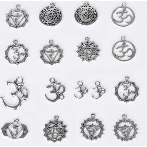Fashion 10pcs Various Styles Antique Silver Zinc Alloy Metal Yoga Charm for DIY Jewelry Finding Necklace Earring Findings Making