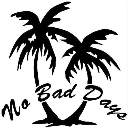 10cm*9.7cm No Bad Days Creative Fashion Coconut Tree Funny Vinyl Window Decals Car Sticker C5-0677