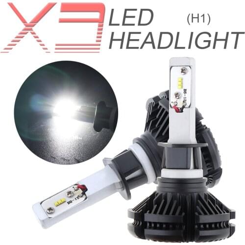 2pcs H1 X3 50W Car Haedlight Bulbs 6000LM 6500K LED Car Auto Headlight Fog Lamp Hi or Lo Light Bulb for Car SUV IP65 Waterproof