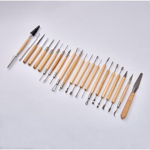 22 Pieces Set Tools Art Tools Clay Tools Log Stainless Steel Sculpture Carving Tools Clay Clay Pottery Diy Clay Sculpture Tools