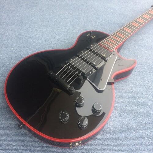 OEM 6-string electric guitar, Rosewood fingerboard Yellow binding , black 3-piece pickup with red binding , free delivery