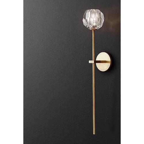 American Post Modern RH Loft Led Living Room Copper Led wall lamp Lighting Foyer Crystal Lampshades Lamp