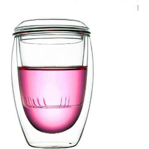 Double Glass Tea Cup With Filter Transparent Copo Creative Handmade kahve fincan takimlari