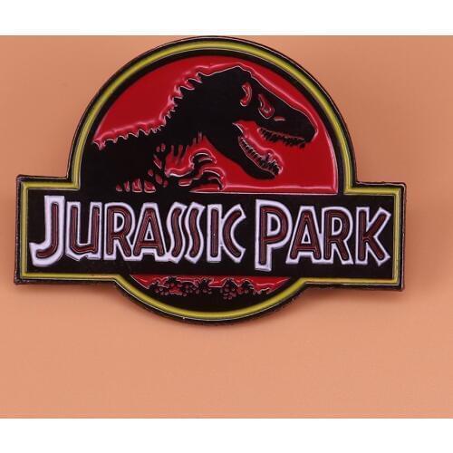 Jurassic park enamel pin dinosaur brooch raptor badge horror animal jewelry women shirts jacket accessories men gifts