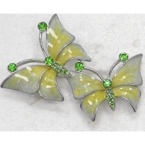 Rhinestone Enamel Butterfly Pin brooches C974 K