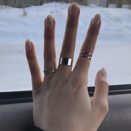 Fashion Adjustable Rings For Women Korean Simple Punk Hip-Hop Street Three Ring Set Silver Color Statement Hip Hop Jewelry