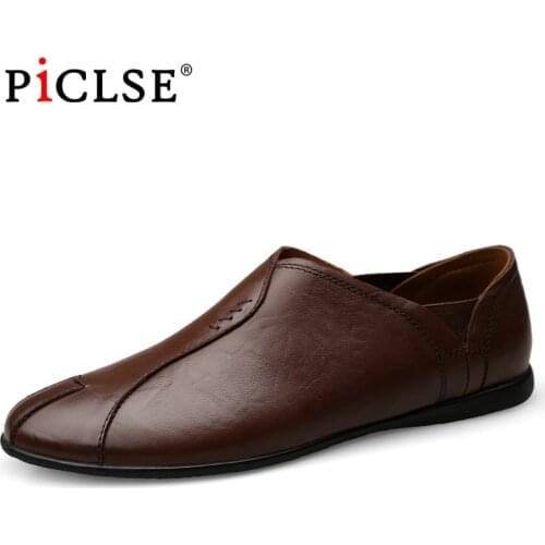 Plus Size 46 Genuine Leather Men shoes Loafers Soft Leather shoes Men casual shoes Comfortable Moccasins Driving shoes Male
