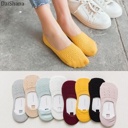 5Pairs Women Socks Soild Funny Cotton Short Ankle Socks Cute Softable Summer Sliper Socks 36-43EUR