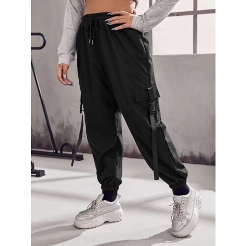 Plus Size 5XL 2020 Winters Latest Womens Pants Trend Pocket Strap Buckle Work Dress Leggings Hip Hop Pants Casual Pants