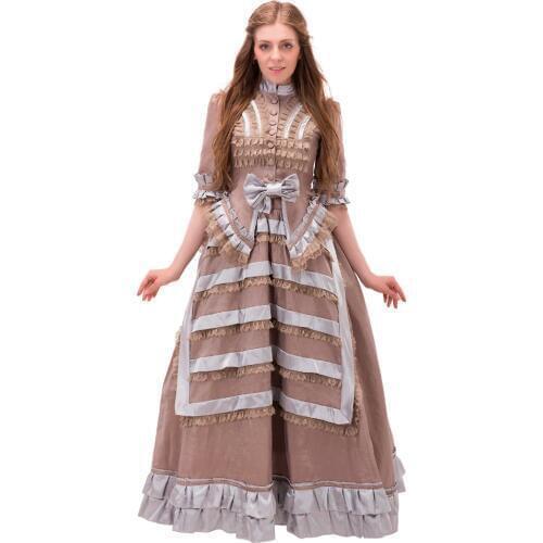 Antique Civil War Victorian Era Dress 1860s Victorian Medieval Renaissance Rococo Marie Antoinette Dress Gown Halloween Costume