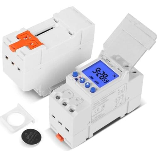 Rail Timer Backlight Sub Control Large LCD Screen Display 85-265V 16 Times 1 Second 7 Days Programmable Rail Timer