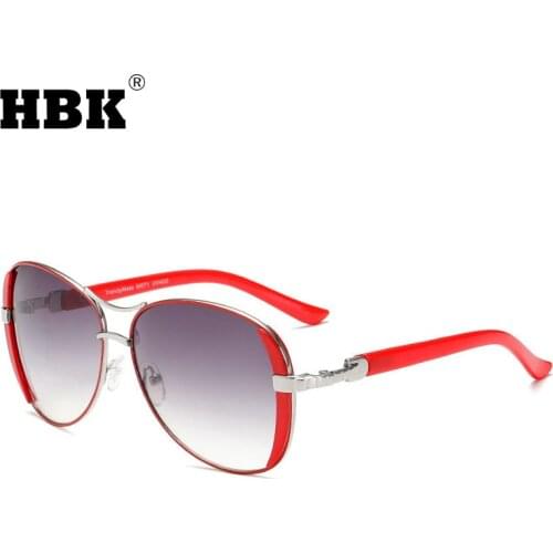 HBK Retro Pilot Sunglasses For Women Men Oversized Luxury Brand Design Sun Glasses Ladies Vintage Shades Outside Driving UV400