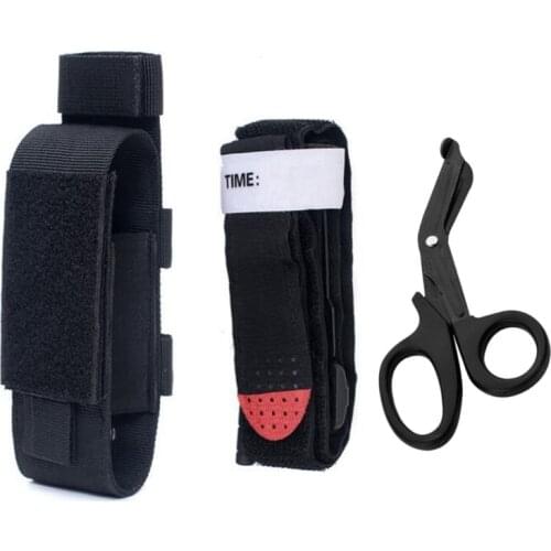 Tactical ifak Molle EDC First Aid Kit Pouch Scissors Bag Tourniquet Holder Waist Pack Emergency Survival Flashlight Holster Case