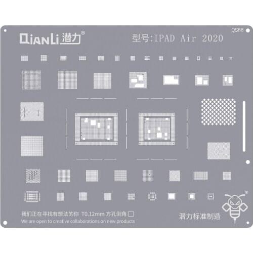 Qianli BGA Stencil for iPad Air 2020 /Pro/Mini 4/2 3 4 5 6/A9/A10X/A12/A12X Square Hole Tin Reballing Template
