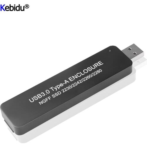 USB 3.0 HDD Case TYPE-A to M.2 SATA SSD External Enclosure Stretched Plug for NGFF M2 2230 2242 2260 2280 Box Hard Drive Adapter