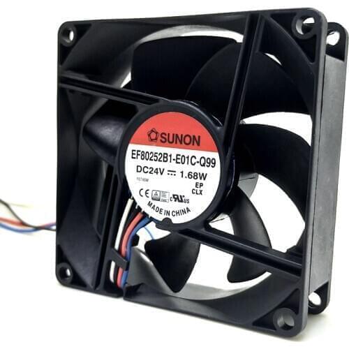 New For Sunon EF80252B1-E01C-Q99 80mm 8025 DC 24V PWM temperature control fan double ball mute 8cm fan