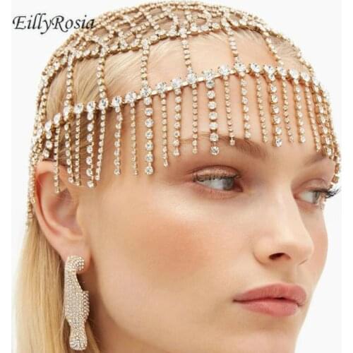 Vintage Roaring 1920s Crystal Rhinestone Flapper Cap Headpiece Gold Metal Rhinestones Crytsals Sparkly Hair Accessory