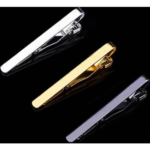 Mens metal fashion new simple fashion style tie clip gold tone simple bar buckle practical tie buckle mens gift tie clip