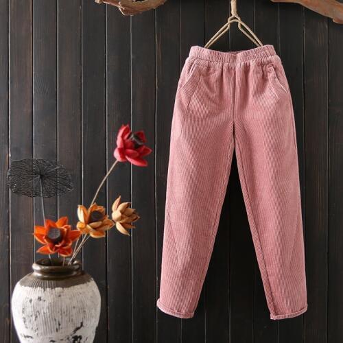 Corduroy Women Pants Autumn and Winter new Casual Loose Warm Pants fashion Thicken Harem pants women