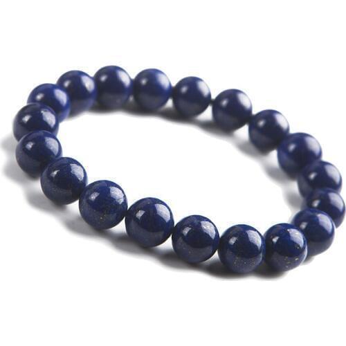 10mm Genuine Natural Deep Blue Lapis Lazuli Gem Stone Crystal Round Bead Stretch Bracelet Just One