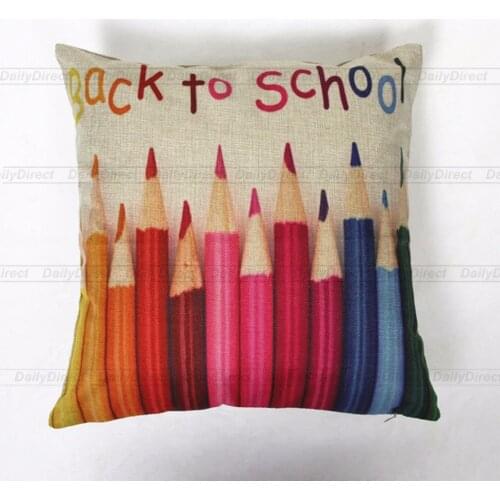 1x 42x42cm New Colorful Pencil Composite Linen Pillow Case Scatter Cushion Cover