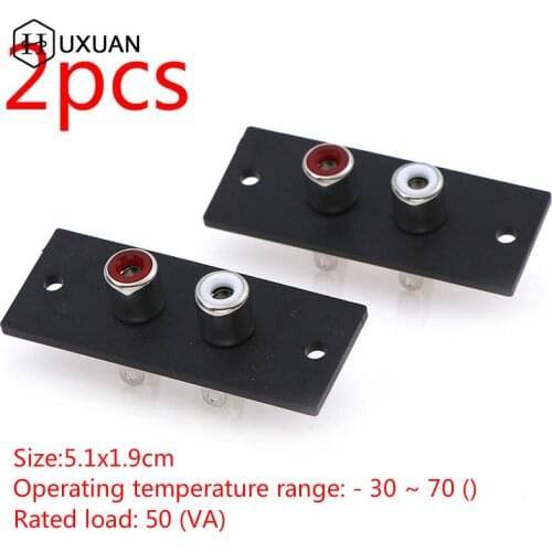 2pcs 2 Way Copper Core RCA Terminal Wall Panel Plate Input Phono Chassis Socket Audio AV Adapter