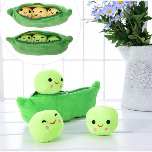 40CM Cute Kids Baby Plush Toy Pea Stuffed Plant Doll Kawaii Children Boys Girls Birthday Gift High Quality Pea-shaped Pillow
