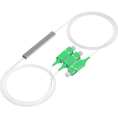 Optical PLC Fiber Splitter SC 1 : 2 Mini steel tube type 1x2 0.9mm Fiber Opitc Splitter SC/APC Connector 5PCS/Lot