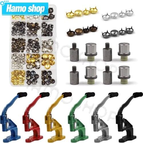 6/8/10/12mm Round Dome Rivets Spike Studs Spots Nailhead Kits Hand Press Machine Mold For DIY Leathercraft Shoes Clothing Bag