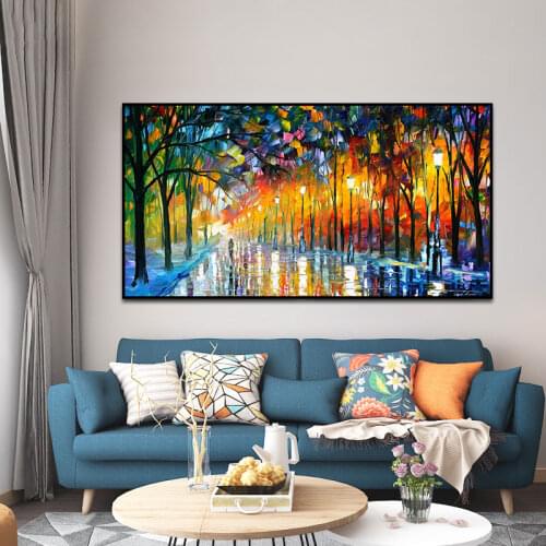 Abstract Landscape Canvas Paintings Watercolor Street Rainy Wall Art Posters and Prints Pictures for Living Rome Cuadros Decor