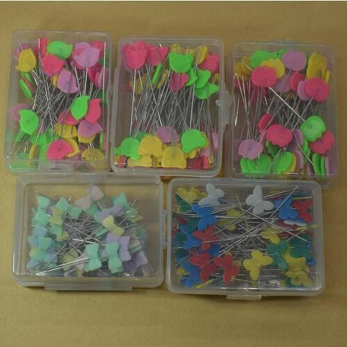 80PCS Patchwork Pin Bird Tulip Flower Button Head Pins DIY Needles Quilting Tool Sewing Accessories Corsage Dressmaking