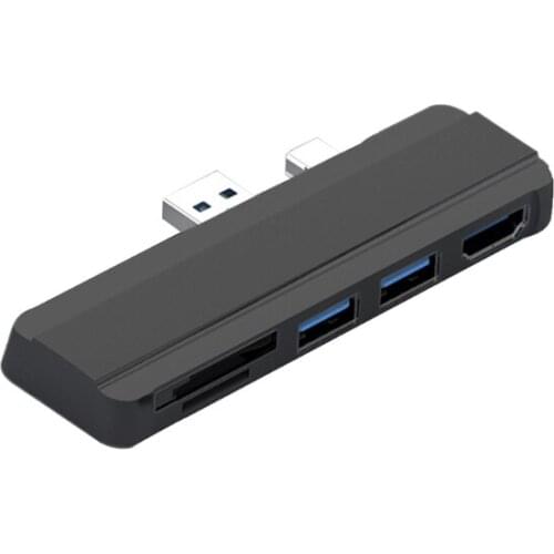 H7JF 5-in-1 Type C HUB Docking Station Disk USB-C to HDMI-compatible Dock HDD SSD Power Adapter for Surface Pro 4/5/6 Adapter