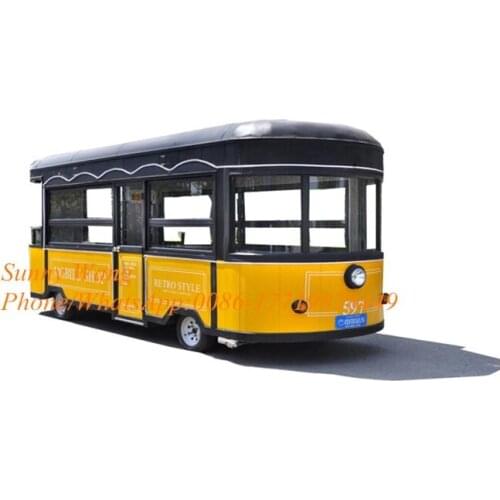 Retro bus Street electric tricycle food cart/ street style food truck
