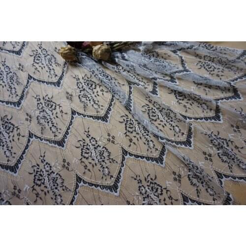 3M Exquisite France chantilly lace fabric Eyelash lace trim for Wedding Dress lace trim Embroidery Clothes Accessories