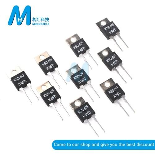 KSD-01F Temperature Switches TO220 Normally open H D 110-150 degrees Thermal Fuse Sensor Thermostat 1.5A 250AC