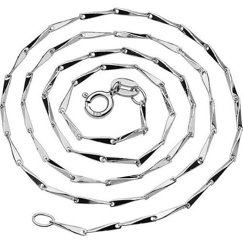 Trendy 18 Inch Beads Necklace Chains 925 Silver Plated Jewelry Accessories