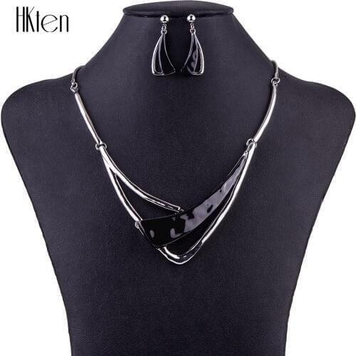 MS1504740 Fashion Jewelry Sets High Quality Necklace Sets For Women Jewelry Black Crystal Resin Unique Design Party Gift