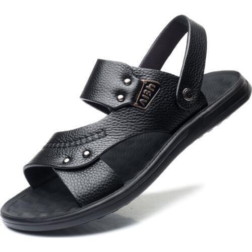 Sandals Mens 2019 New Summer Soft Bottom Sandals Wild Casual Slippers Middle-aged Father Beach Shoes Men