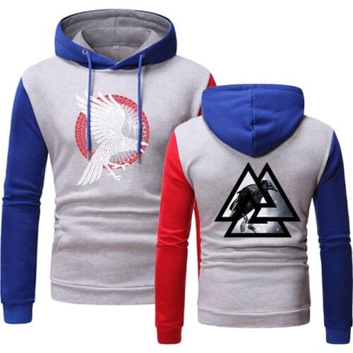 Unisex Mens Viking legend Ragnars Raven College Movement Hedging Comfortable Splicing Tops Popular Clothing Hooded Hoodies