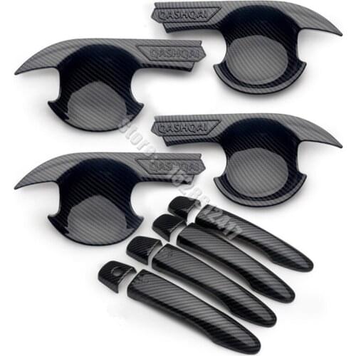 For Nissan X-Trail T32 2014-2021 Qashqai j11 2016-2021 KICKS 2017-2021 Carbon fiber door bowl stickers car styling accessories